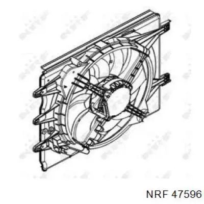 47596 NRF Difusor do radiador de esfriamento, montado com motor e roda de aletas