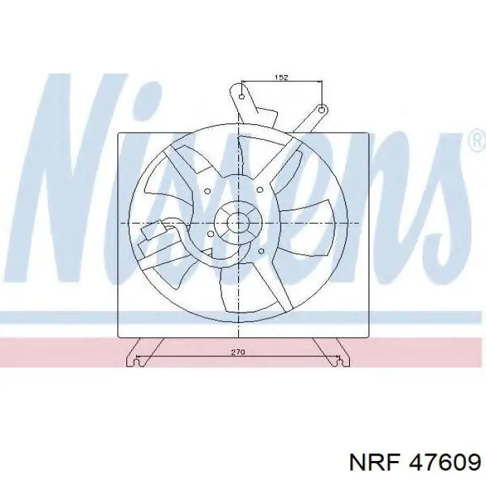 Difusor do radiador de esfriamento, montado com motor e roda de aletas PXNAB016 Parts-Mall