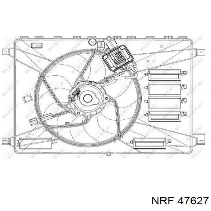 Difusor do radiador de esfriamento, montado com motor e roda de aletas NRF 47627 preço, a partir de 186,68 USD