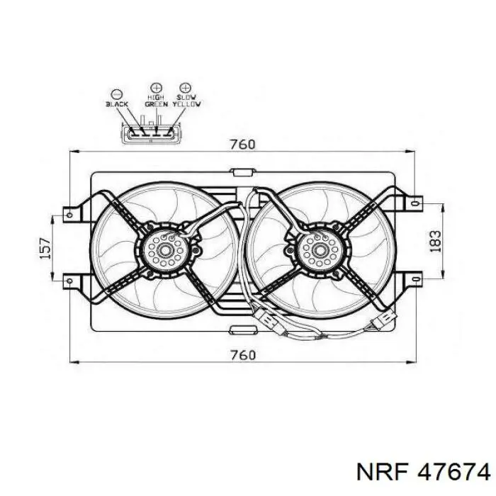 Difusor do radiador de esfriamento, montado com motor e roda de aletas NRF 47674 preço, a partir de 189,92 USD