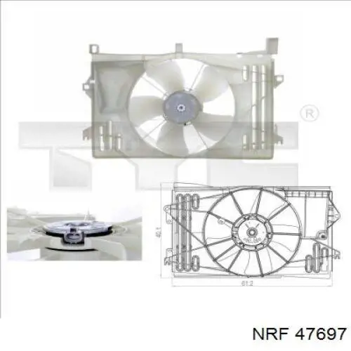 Difusor do radiador de esfriamento, montado com motor e roda de aletas NRF 47697 preço, a partir de 177,84 USD