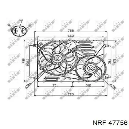 Compre 47756 NRF Difusor do radiador de esfriamento, montado com motor e roda de aletas