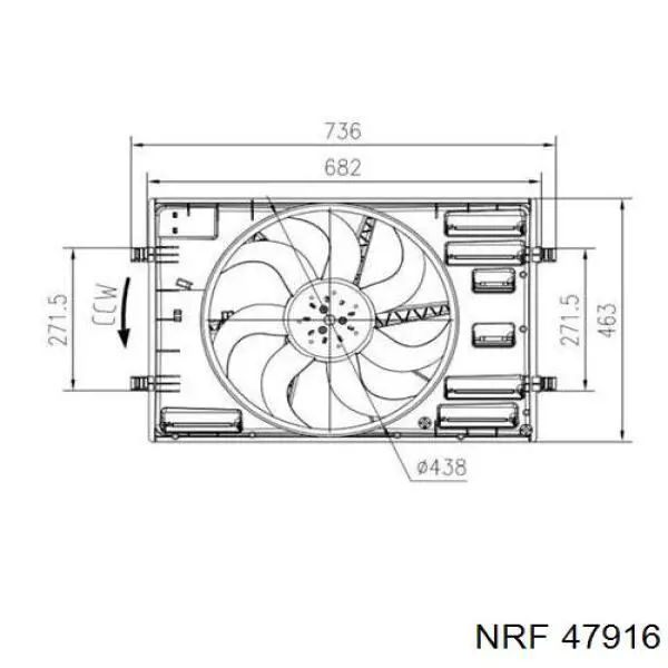 5Q0121205D VAG Difusor do radiador de esfriamento, montado com motor e roda de aletas