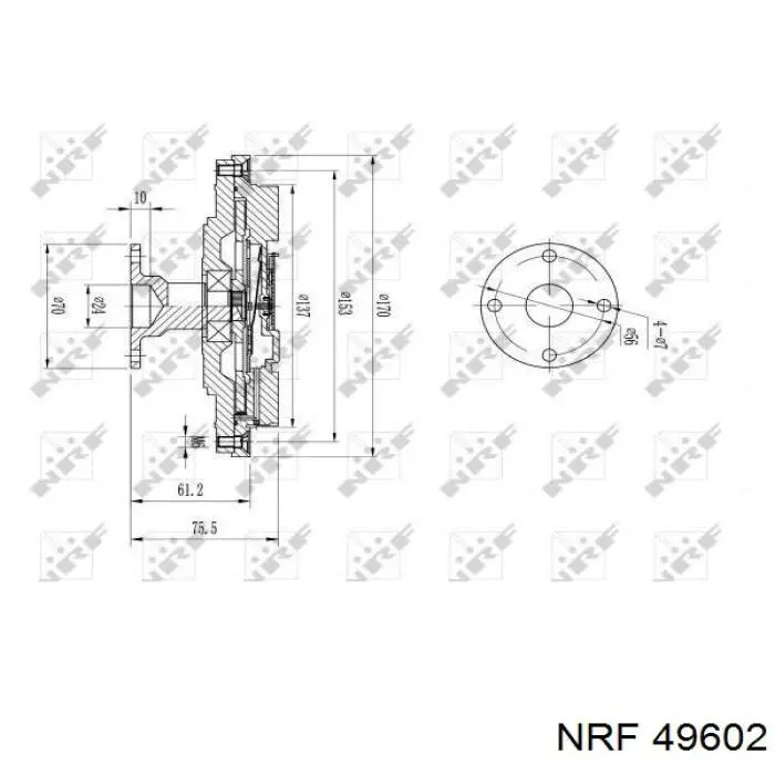 Acoplamento viscoso de ventilador de esfriamento NRF 49602 preço, a partir de 46,75 USD