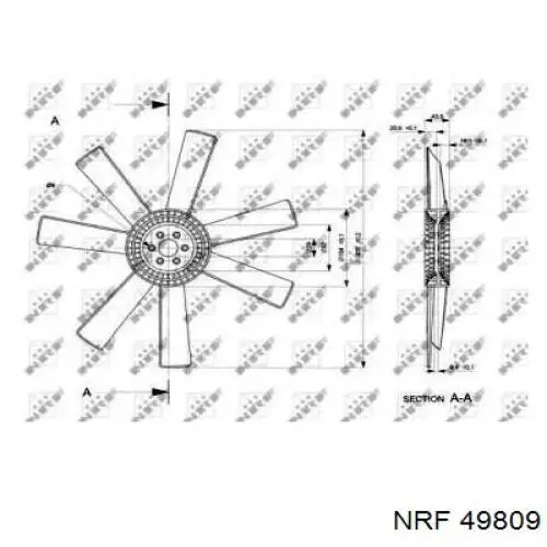 Ventilador (roda de aletas) do radiador de esfriamento NRF 49809 preço, a partir de 31,48 USD