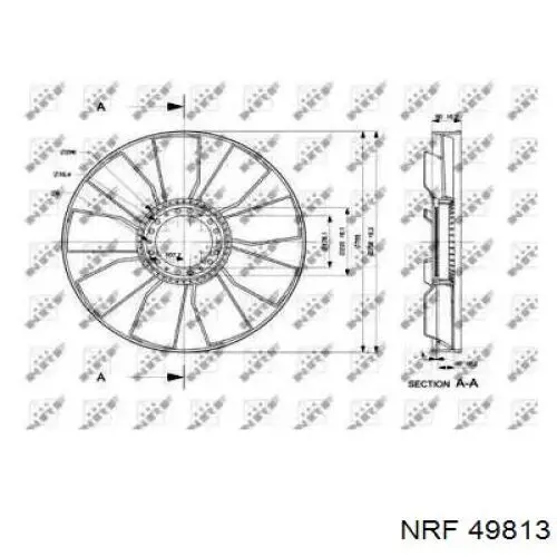 Ventilador (roda de aletas) do radiador de esfriamento NRF 49813 preço, a partir de 118,63 USD