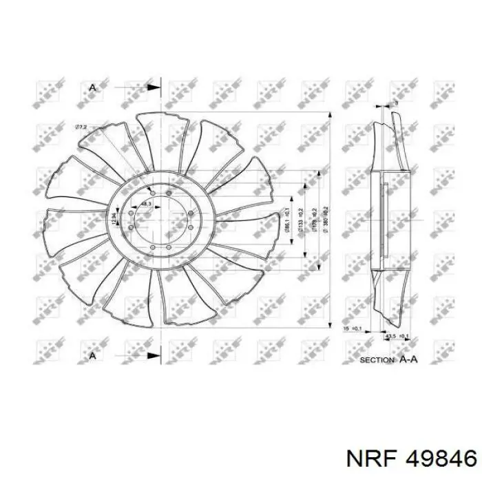 Ventilador (roda de aletas) do radiador de esfriamento Iveco 504024647 preço, a partir de 40,09 USD