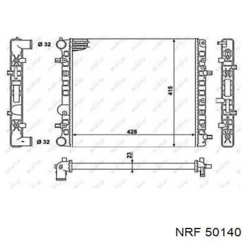 50140 NRF Radiador de esfriamento de motor