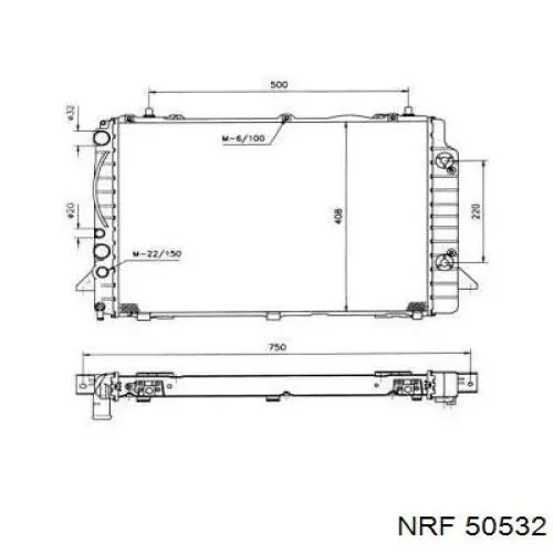 Radiador de esfriamento de motor 50532 NRF