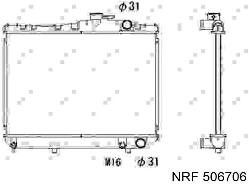 Radiador de esfriamento de motor 506706 NRF