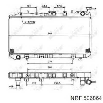 Radiador de esfriamento de motor 506864 NRF