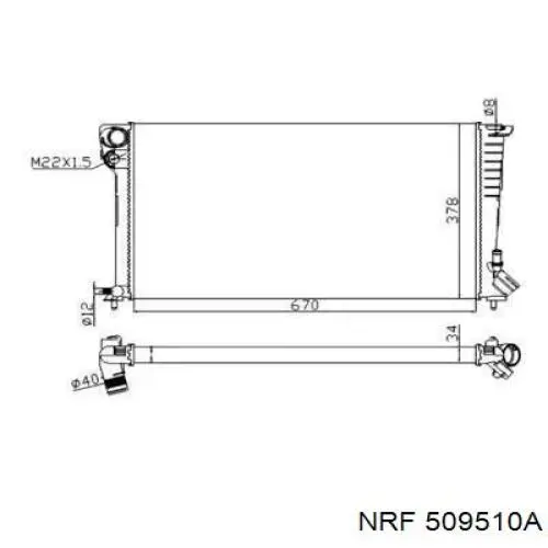 509510A NRF Radiador de esfriamento de motor