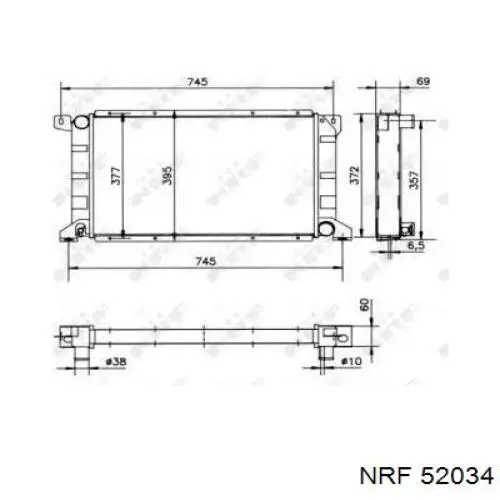 Radiador de esfriamento de motor 52034 NRF