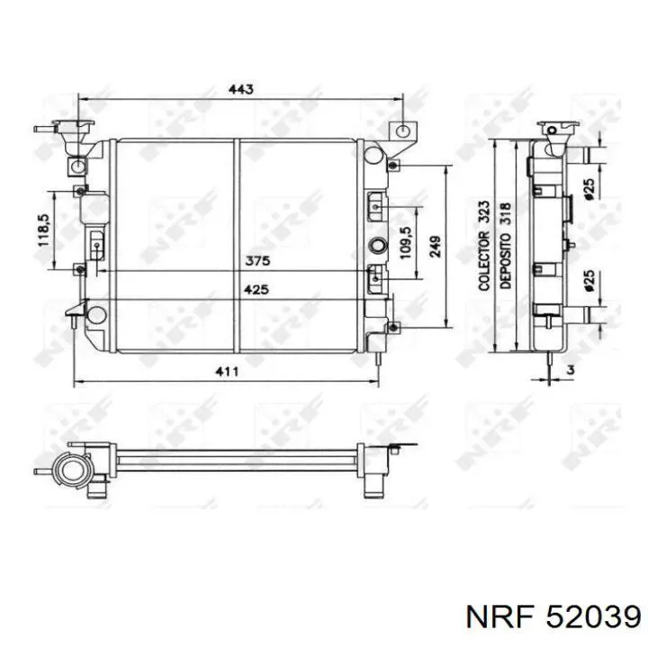 Compre 52039 NRF Radiador de esfriamento de motor