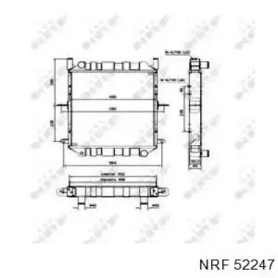 Radiador de esfriamento de motor 52247 NRF