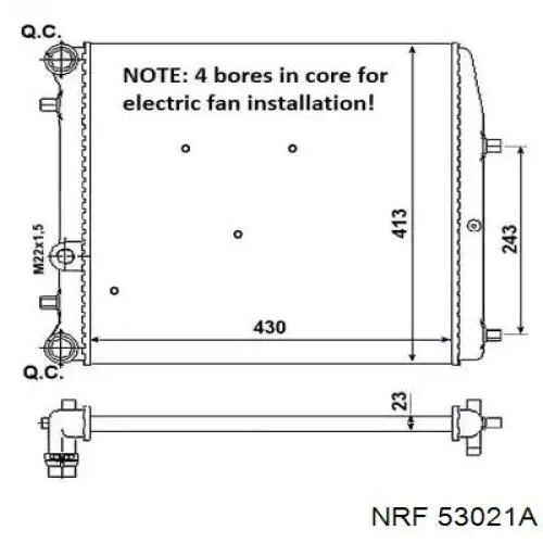 53021A NRF Radiador de esfriamento de motor