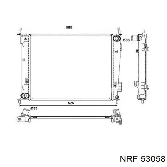 Radiador de esfriamento de motor 253100K070 Hyundai/Kia