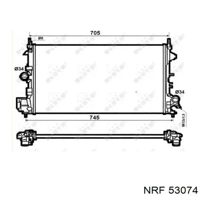 53074 NRF Radiador de esfriamento de motor