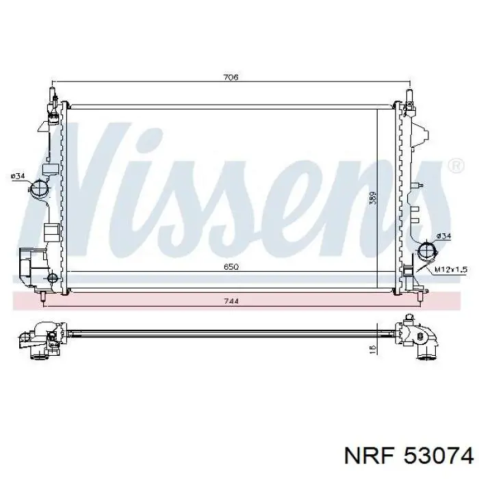 Radiador de esfriamento de motor NRF 53074 preço, a partir de 117,34 USD