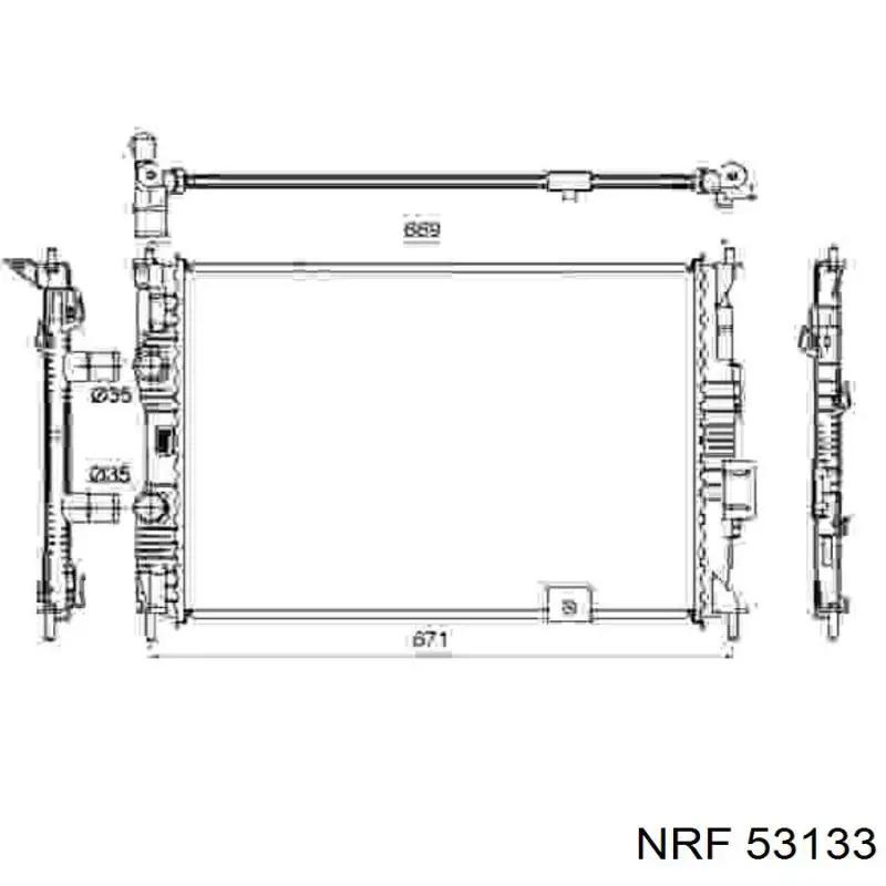 Radiador de esfriamento de motor 53133 NRF