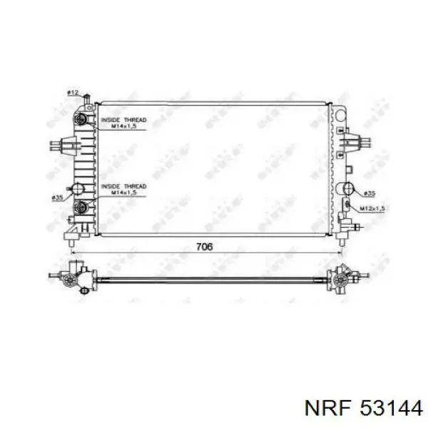 Radiador de esfriamento de motor 13170111 General Motors