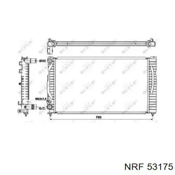 53175 NRF Radiador de esfriamento de motor