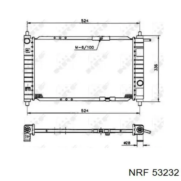 Radiador de esfriamento de motor 46803031 Fiat/Alfa/Lancia