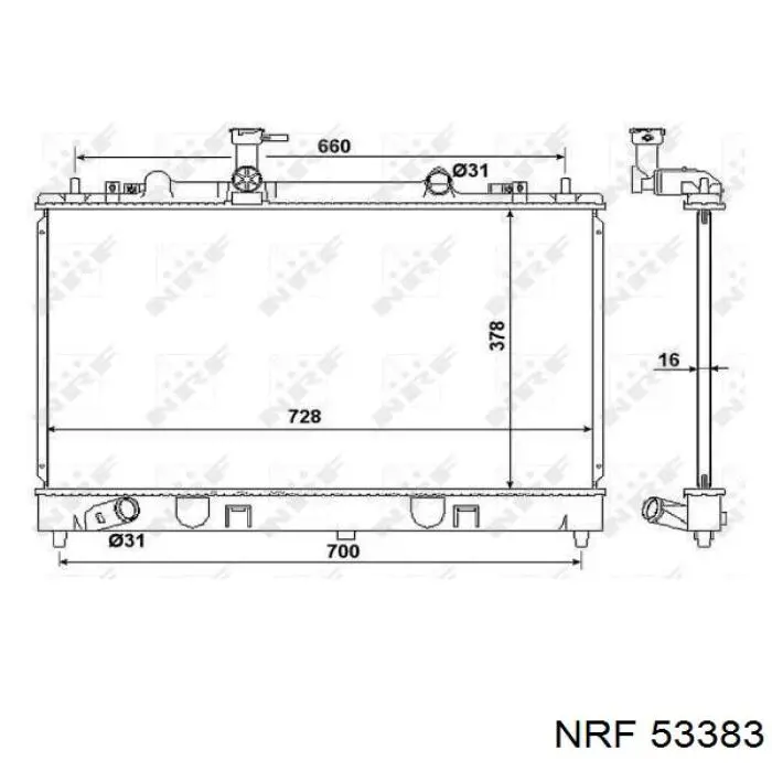 Radiador de esfriamento de motor NRF 53383 preço, a partir de 95,34 USD