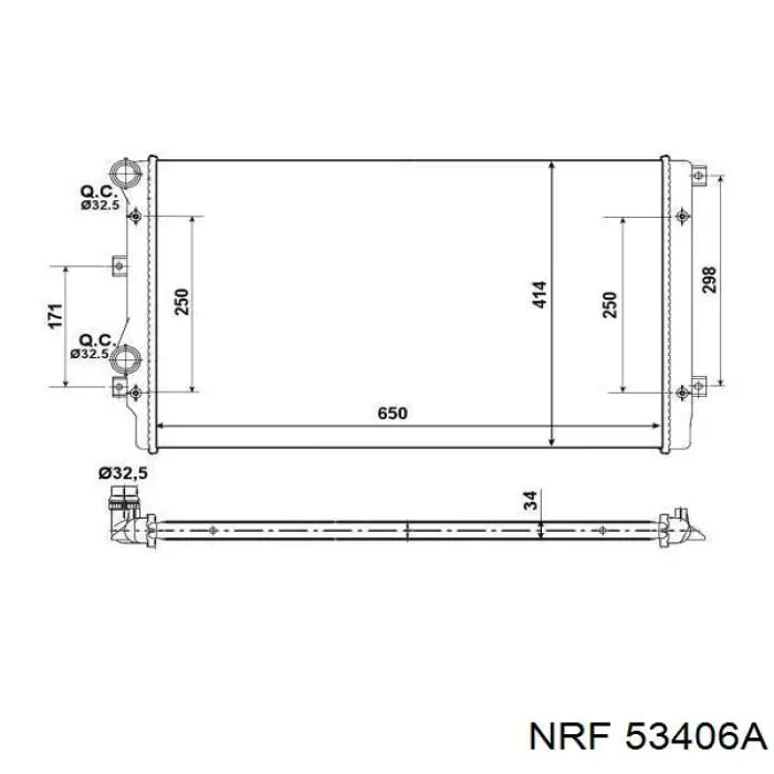 Radiador de esfriamento de motor NRF 53406A preço, a partir de 78,63 USD