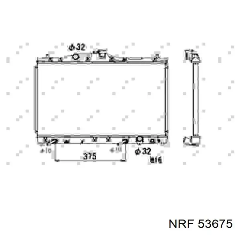 Radiador de esfriamento de motor 53675 NRF