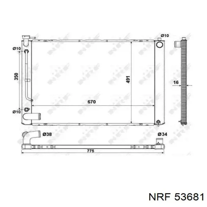 Radiador de esfriamento de motor AA010006 Koyorad
