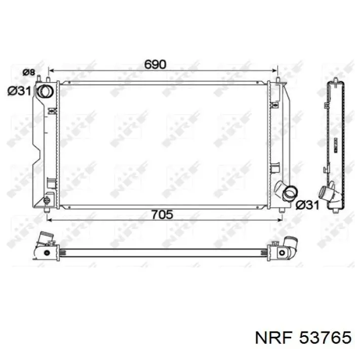 Radiador de esfriamento de motor NRF 53765 preço, a partir de 128,62 USD
