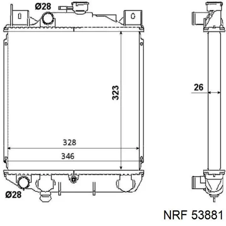 Radiador de esfriamento de motor NRF 53881 preço, a partir de 78,45 USD
