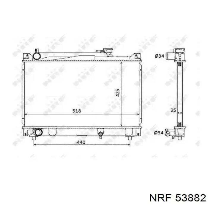 Radiador de esfriamento de motor NRF 53882 preço, a partir de 108,17 USD