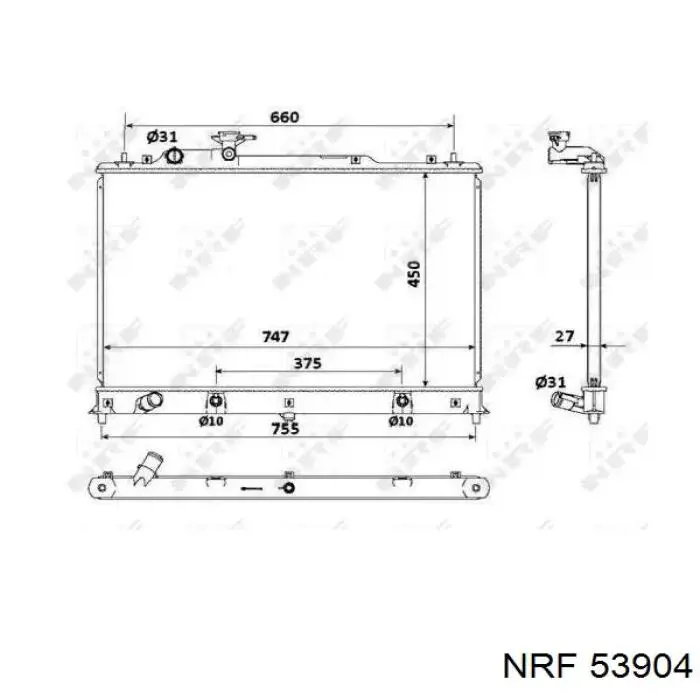 Radiador de esfriamento de motor NRF 53904 preço, a partir de 193,20 USD