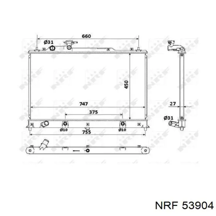 Compre 53904 NRF Radiador de esfriamento de motor