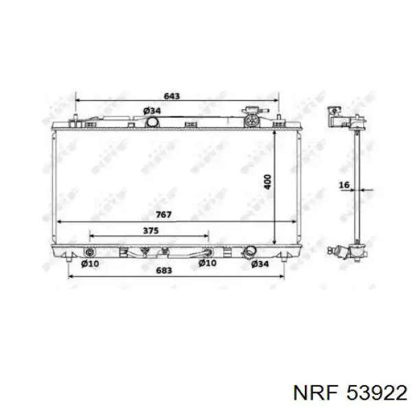 Compre 53922 NRF Radiador de esfriamento de motor