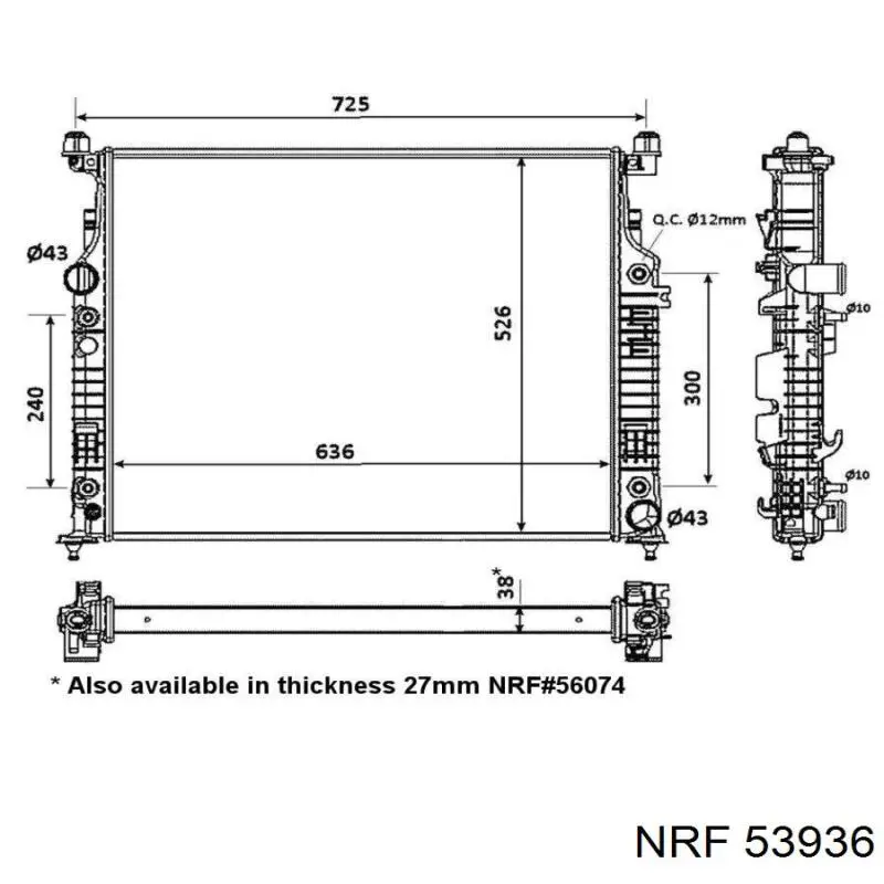 Radiador de esfriamento de motor NRF 53936 preço, a partir de 226,46 USD