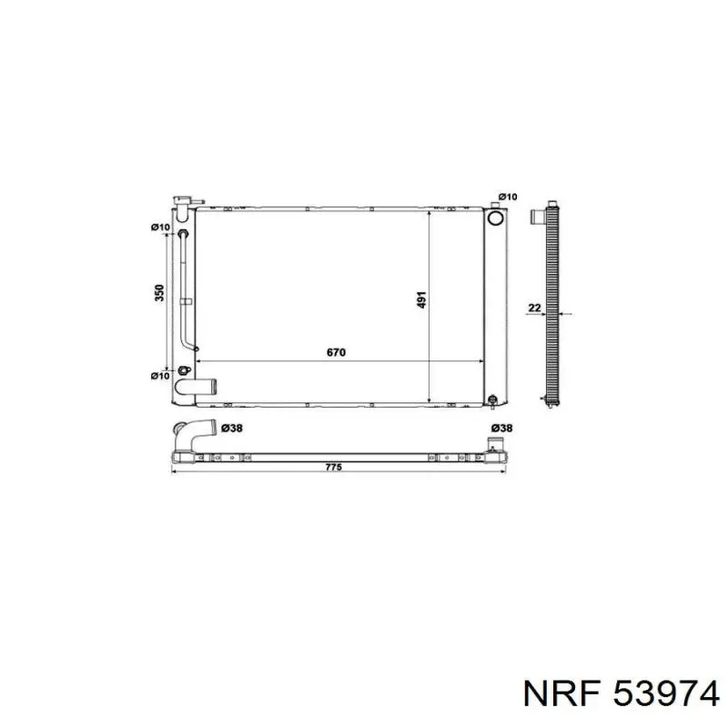 Compre 53974 NRF Radiador de esfriamento de motor
