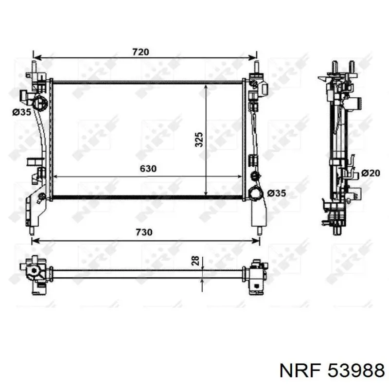 Compre 53988 NRF Radiador de esfriamento de motor
