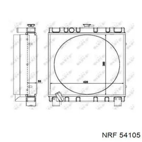 54105 NRF Radiador de esfriamento de motor
