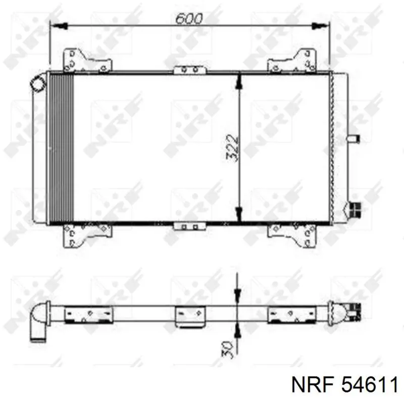Radiador de esfriamento de motor 54611 NRF