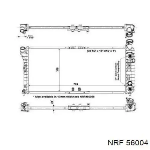 56004 NRF Radiador de esfriamento de motor