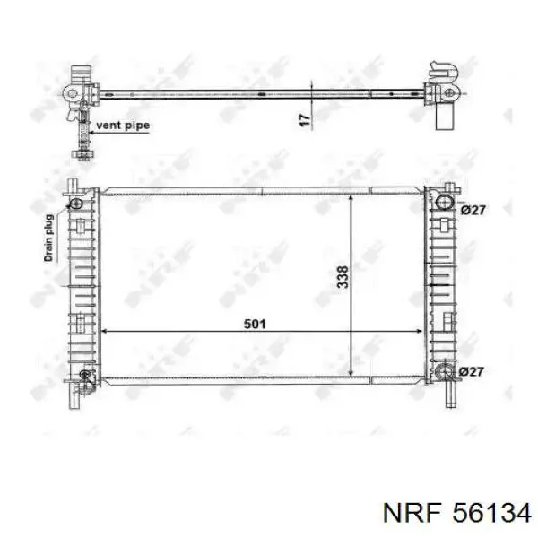 56134 NRF Radiador de esfriamento de motor