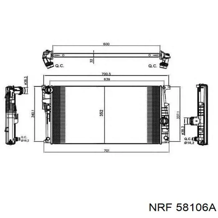 Radiador de esfriamento de motor NRF 58106A preço, a partir de 52,00 USD