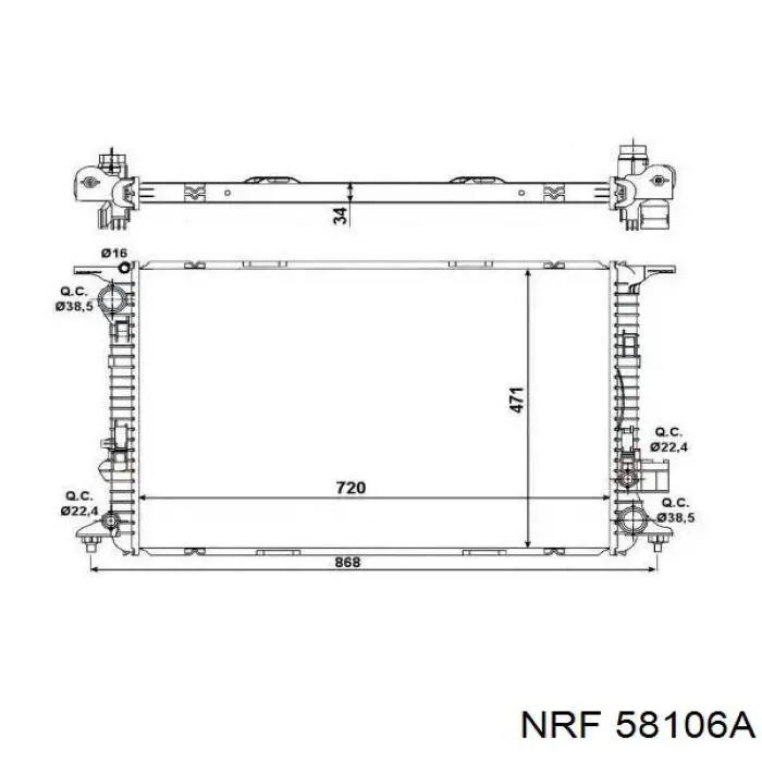 58106A NRF Radiador de esfriamento de motor