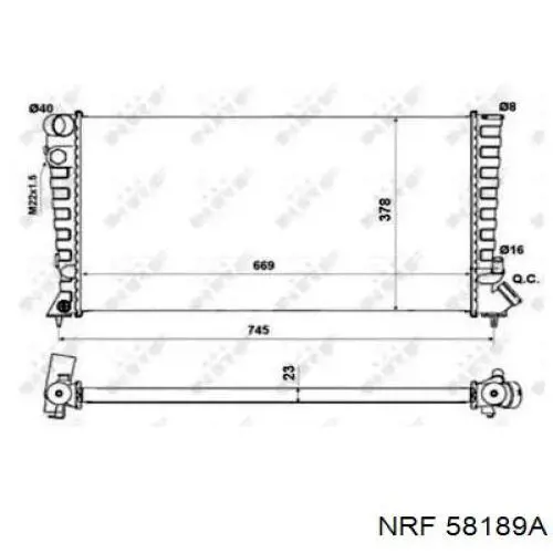 58189A NRF Radiador de esfriamento de motor