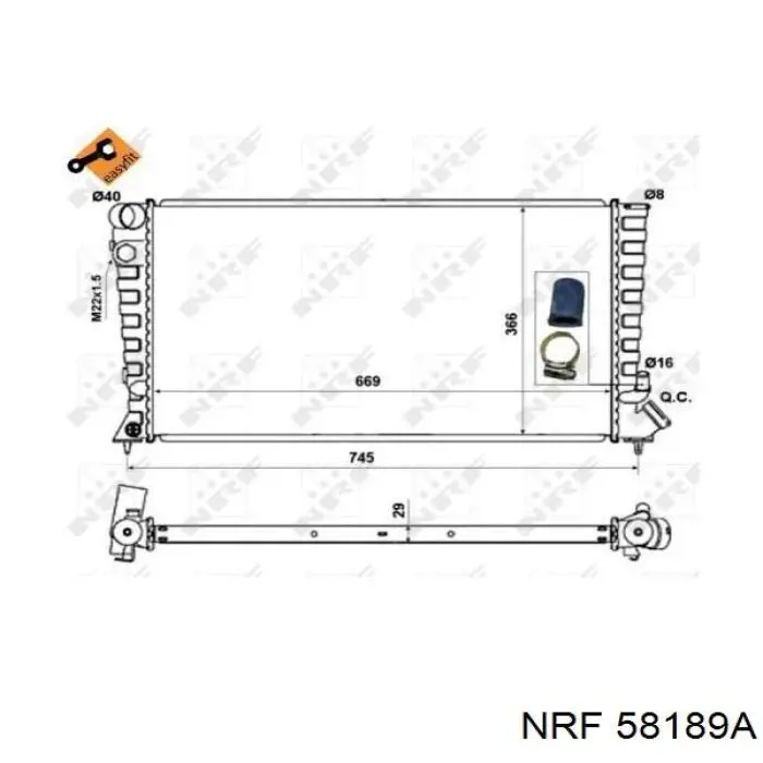 Radiador de esfriamento de motor NRF 58189A preço, a partir de 84,37 USD