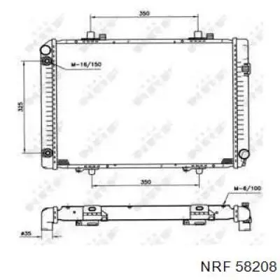 Radiador de esfriamento de motor 58208 NRF