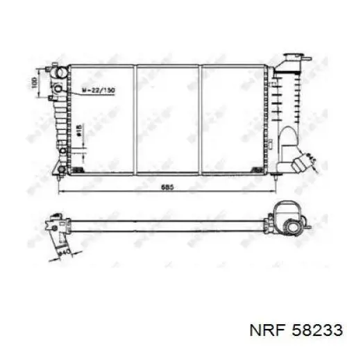 Compre 58233 NRF Radiador de esfriamento de motor
